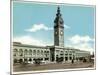 San Francisco, California - Exterior View of the Ferry Building with Clocktower-Lantern Press-Mounted Art Print