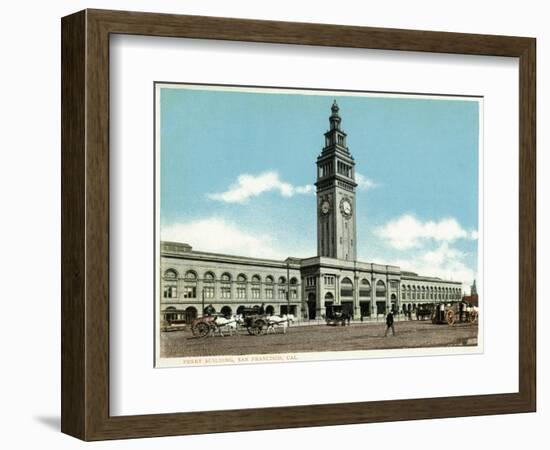 San Francisco, California - Exterior View of the Ferry Building with Clocktower-Lantern Press-Framed Art Print