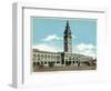 San Francisco, California - Exterior View of the Ferry Building with Clocktower-Lantern Press-Framed Art Print