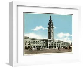 San Francisco, California - Exterior View of the Ferry Building with Clocktower-Lantern Press-Framed Art Print