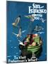 San Francisco, California - Fisherman's Wharf-Lantern Press-Mounted Art Print