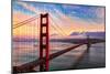 San Francisco, California - Golden Gate Aerial View-Lantern Press-Mounted Art Print