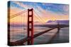 San Francisco, California - Golden Gate Aerial View-Lantern Press-Stretched Canvas