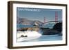 San Francisco, California - Golden Gate Bridge and Beach-Lantern Press-Framed Art Print