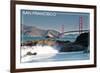 San Francisco, California - Golden Gate Bridge and Beach-Lantern Press-Framed Art Print