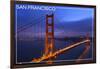 San Francisco, California - Golden Gate Bridge and Skyline-Lantern Press-Framed Art Print