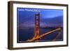 San Francisco, California - Golden Gate Bridge and Skyline-Lantern Press-Framed Art Print