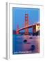 San Francisco, California - Golden Gate Bridge at Night-Lantern Press-Framed Art Print