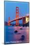 San Francisco, California - Golden Gate Bridge at Night-Lantern Press-Mounted Art Print