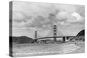 San Francisco, California - Golden Gate Bridge from Baker's Beach-Lantern Press-Stretched Canvas