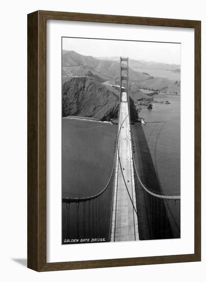 San Francisco, California - Golden Gate Bridge from Bridge Pinnacle-Lantern Press-Framed Art Print