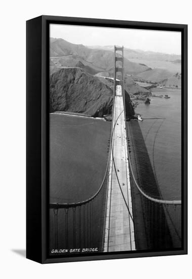 San Francisco, California - Golden Gate Bridge from Bridge Pinnacle-Lantern Press-Framed Stretched Canvas