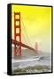 San Francisco, California - Golden Gate Bridge Yellow Sky-Lantern Press-Framed Stretched Canvas