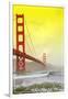 San Francisco, California - Golden Gate Bridge Yellow Sky-Lantern Press-Framed Art Print