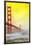 San Francisco, California - Golden Gate Bridge Yellow Sky-Lantern Press-Framed Art Print