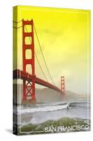 San Francisco, California - Golden Gate Bridge Yellow Sky-Lantern Press-Stretched Canvas