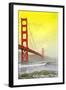 San Francisco, California - Golden Gate Bridge Yellow Sky-Lantern Press-Framed Art Print