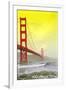 San Francisco, California - Golden Gate Bridge Yellow Sky-Lantern Press-Framed Art Print