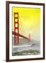 San Francisco, California - Golden Gate Bridge Yellow Sky-Lantern Press-Framed Art Print