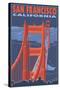 San Francisco, California - Golden Gate Bridge-Lantern Press-Stretched Canvas