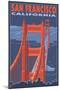 San Francisco, California - Golden Gate Bridge-Lantern Press-Mounted Art Print