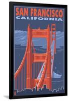 San Francisco, California - Golden Gate Bridge-Lantern Press-Framed Art Print