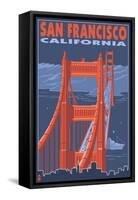 San Francisco, California - Golden Gate Bridge-Lantern Press-Framed Stretched Canvas