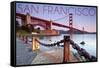 San Francisco, California - Golden Gate View-Lantern Press-Framed Stretched Canvas