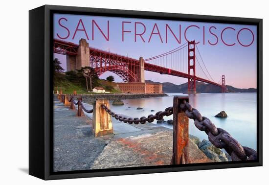 San Francisco, California - Golden Gate View-Lantern Press-Framed Stretched Canvas