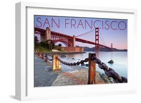 San Francisco, California - Golden Gate View-Lantern Press-Framed Art Print