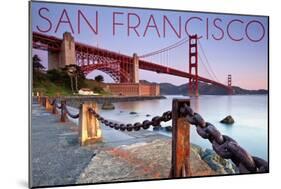 San Francisco, California - Golden Gate View-Lantern Press-Mounted Art Print