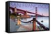 San Francisco, California - Golden Gate View-Lantern Press-Framed Stretched Canvas