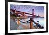 San Francisco, California - Golden Gate View-Lantern Press-Framed Premium Giclee Print