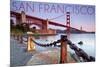 San Francisco, California - Golden Gate View-Lantern Press-Mounted Premium Giclee Print