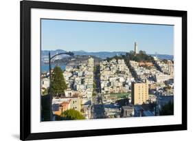 San Francisco, California, hills of the city and Coit Tower in sunshine.-Bill Bachmann-Framed Photographic Print