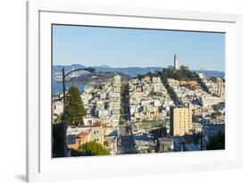 San Francisco, California, hills of the city and Coit Tower in sunshine.-Bill Bachmann-Framed Premium Photographic Print