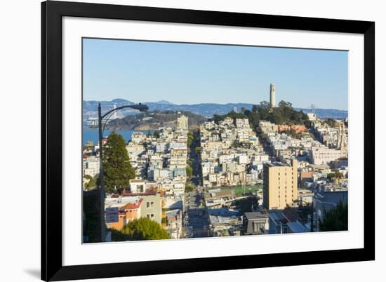 San Francisco, California, hills of the city and Coit Tower in sunshine.-Bill Bachmann-Framed Premium Photographic Print