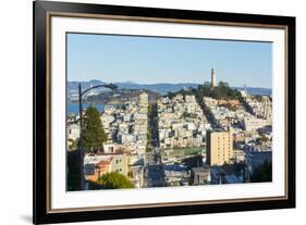 San Francisco, California, hills of the city and Coit Tower in sunshine.-Bill Bachmann-Framed Premium Photographic Print