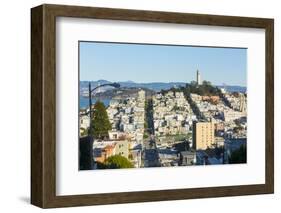 San Francisco, California, hills of the city and Coit Tower in sunshine.-Bill Bachmann-Framed Photographic Print