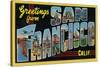 San Francisco, California - Large Letter Scenes-Lantern Press-Stretched Canvas