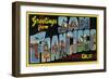 San Francisco, California - Large Letter Scenes-Lantern Press-Framed Art Print