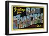 San Francisco, California - Large Letter Scenes-Lantern Press-Framed Art Print