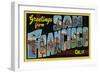 San Francisco, California - Large Letter Scenes-Lantern Press-Framed Art Print