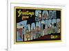 San Francisco, California - Large Letter Scenes-Lantern Press-Framed Art Print