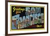 San Francisco, California - Large Letter Scenes-Lantern Press-Framed Art Print