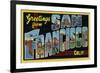 San Francisco, California - Large Letter Scenes-Lantern Press-Framed Art Print