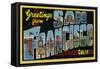 San Francisco, California - Large Letter Scenes-Lantern Press-Framed Stretched Canvas