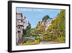 San Francisco, California - Lombard Street-Lantern Press-Framed Art Print