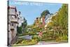 San Francisco, California - Lombard Street-Lantern Press-Stretched Canvas