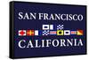 San Francisco, California - Nautical Flags-Lantern Press-Framed Stretched Canvas